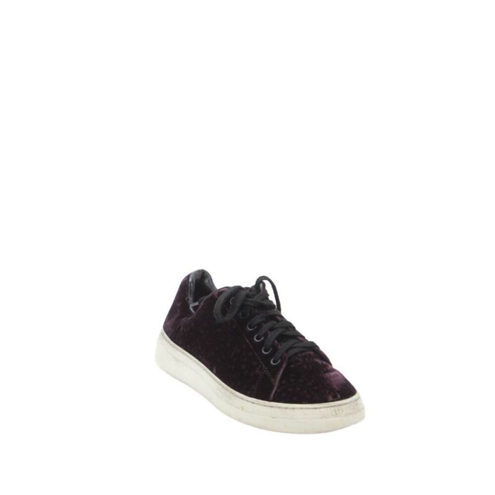 Alaia Womens Lace Up Spotted Velvet Low Top Sneakers Purple Size 36